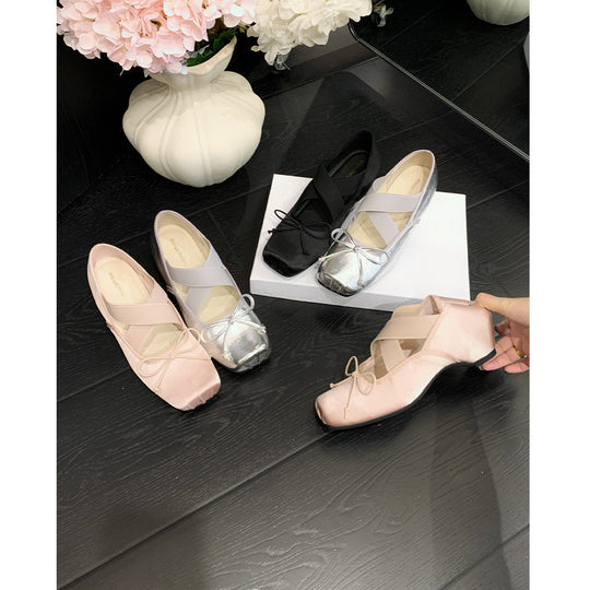 Damen Ballerinas mit modischem Strassdetails und komfortablem Gummiband EB