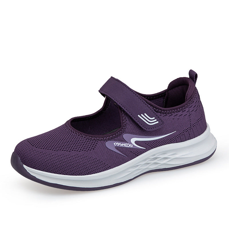 Damen Sportliche Slip-On Sneakers mit verstellbarem Klettverschluss EB
