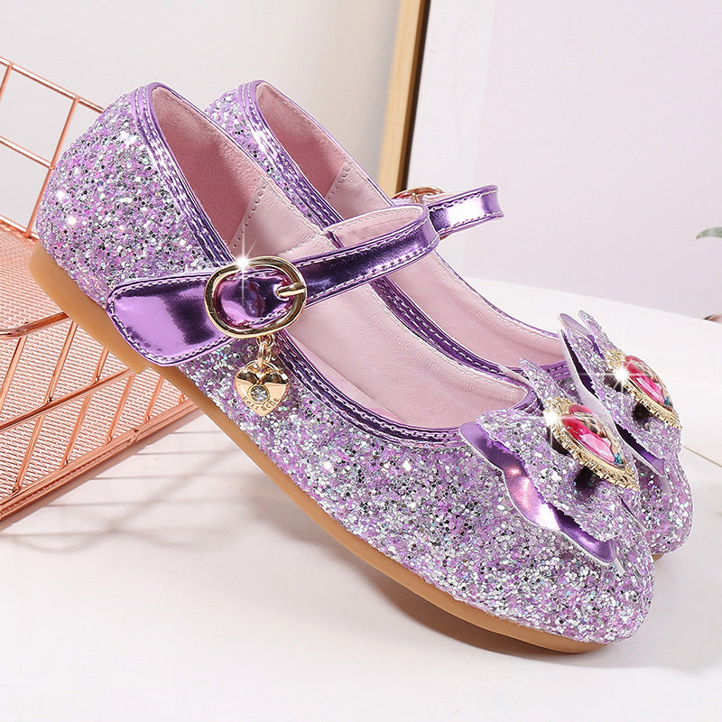 Mädchen Glitzernde Ballerinas mit Blumendekor EB