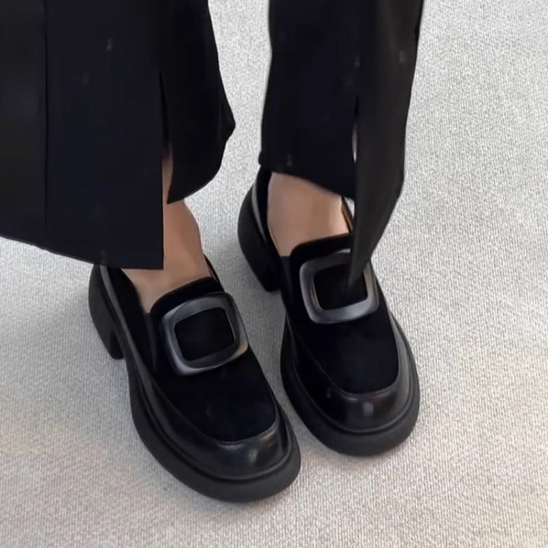 Damen elegante Slipper mit modischer Schnallenverzierung und stabiler Sohle EB