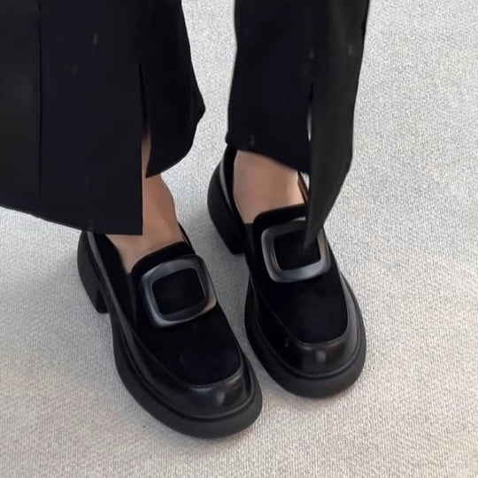 Damen elegante Slipper mit modischer Schnallenverzierung und stabiler Sohle EB