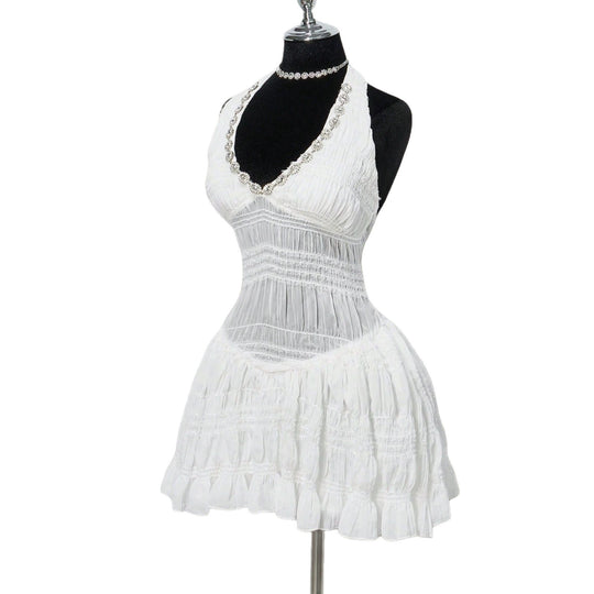 Damen Sommerliches Kleid im romantischen Vintage-Stil mit raffinierten Falten EB