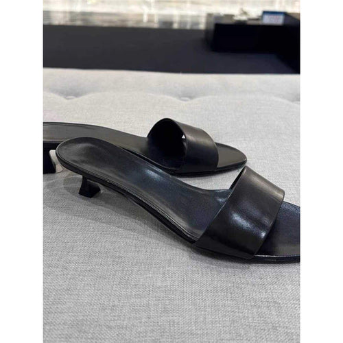 Damen flache Mules mit breiten Riemen EB