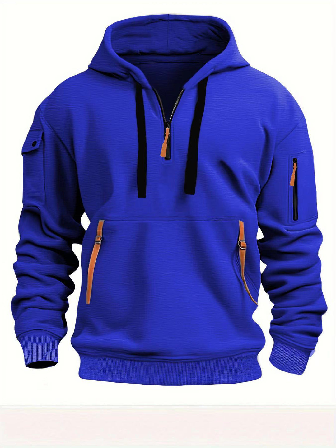 Herren Praktischer Kapuzenpullover mit seitlichem Reißverschluss und vielseitigen Taschen EB