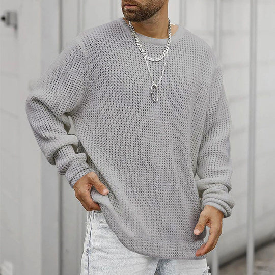 Herren Grobstrickpullover mit modernem Schnitt und kuscheligem Innenfutter EB