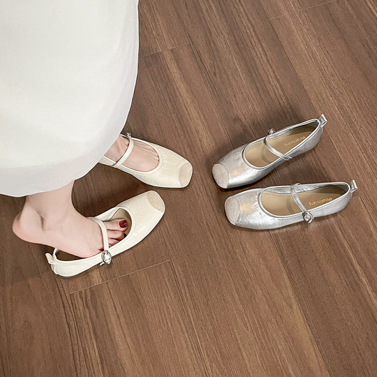 Damen Ballerinas mit modischem Riemchen und edler Schnallenverzierung EB