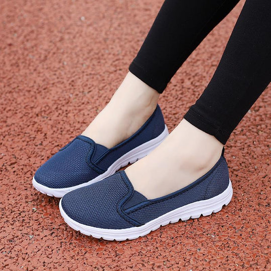 Damen Slip-On Freizeitschuhe mit atmungsaktiver Netzoberfläche EB