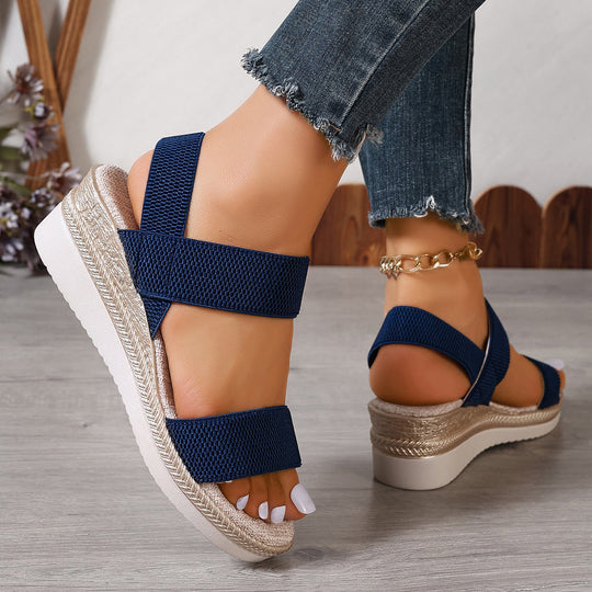 Damen Sandalen mit rutschfester Sohle und elastischen Riemen EB