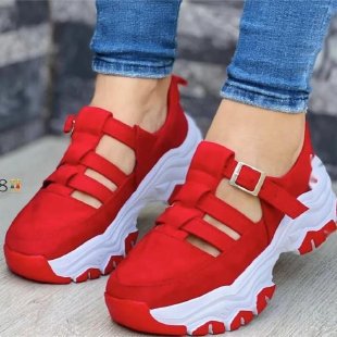 Damen Sportliche Slip-On Sneakers mit verstellbarem Riemen EB