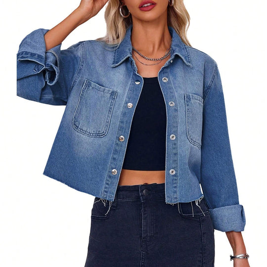 Damen Trendige Kurzjeansjacke EB