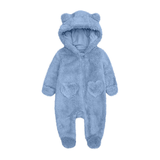 Unisex Fleeceoverall mit Kapuze und Herzaugen EB