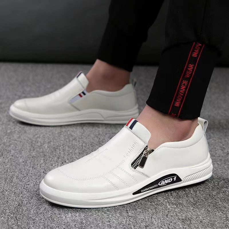 Herren Elegante und komfortable Leder-Slipper mit Reißverschluss EB