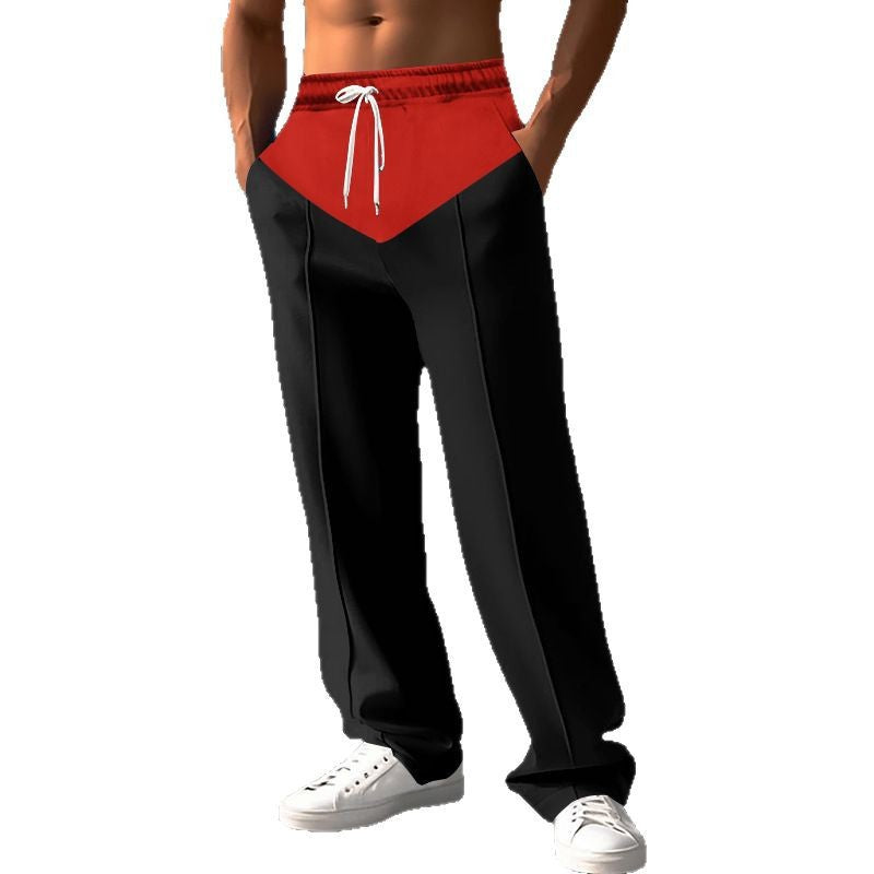 Herren nan Relaxed-Fit Sweathose mit V-Bund, Kordelzug, Eingrifftaschen und sichtbarer Bügelfalte EB
