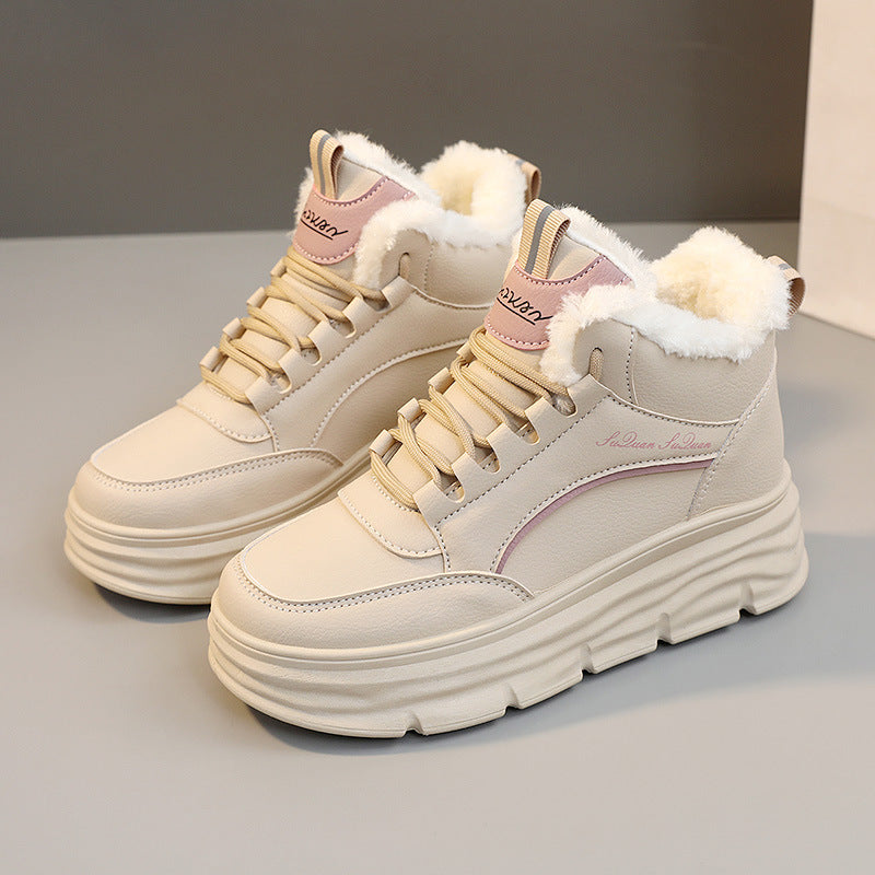 Damen High-Top Winter Sneakers mit weichem Fleece-Futter und rutschfester Sohle EB