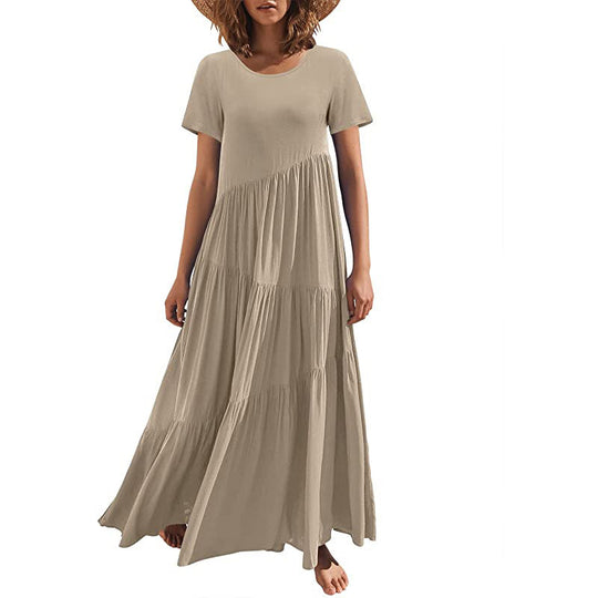 Damen Maxikleid mit lässiger Passform und fließendem Saum EB