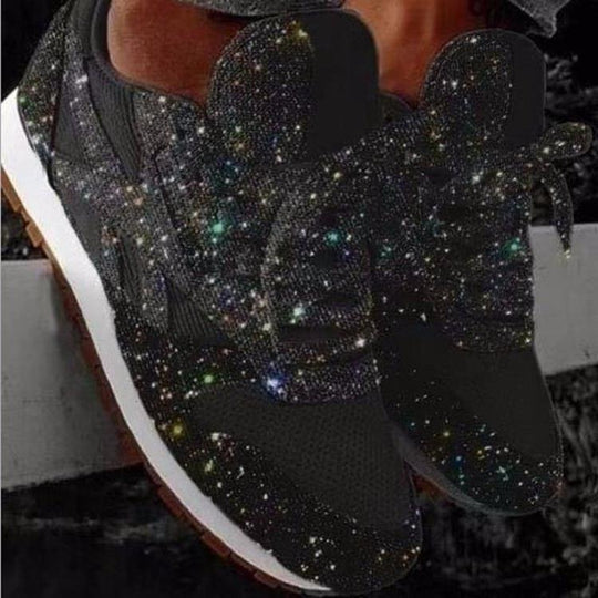 Damen Glitzernde Sport Sneakers EB