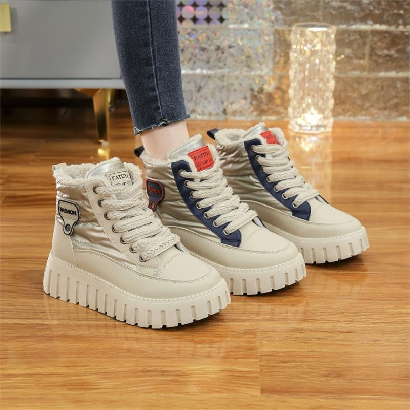 Damen High-Top Sneakers mit weichem Fleece-Futter und rutschfester Sohle EB
