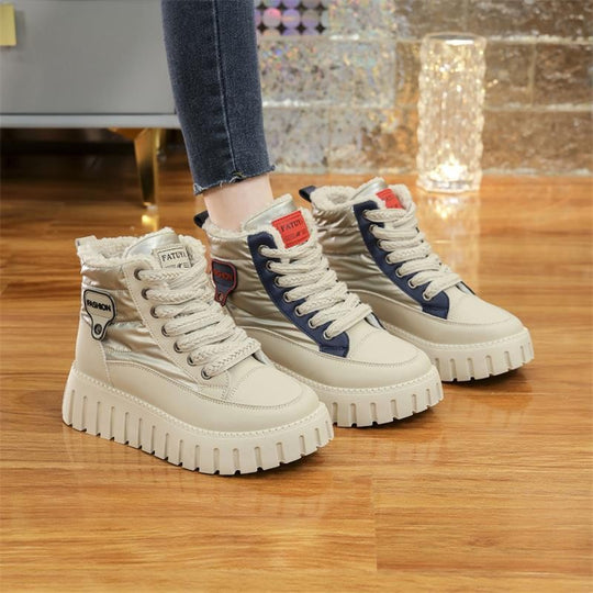 Damen High-Top Sneakers mit weichem Fleece-Futter und rutschfester Sohle EB
