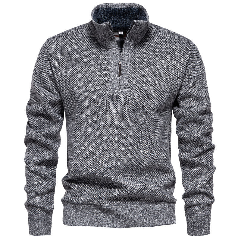 Herren Zip-Pullover mit strukturiertem Design EB