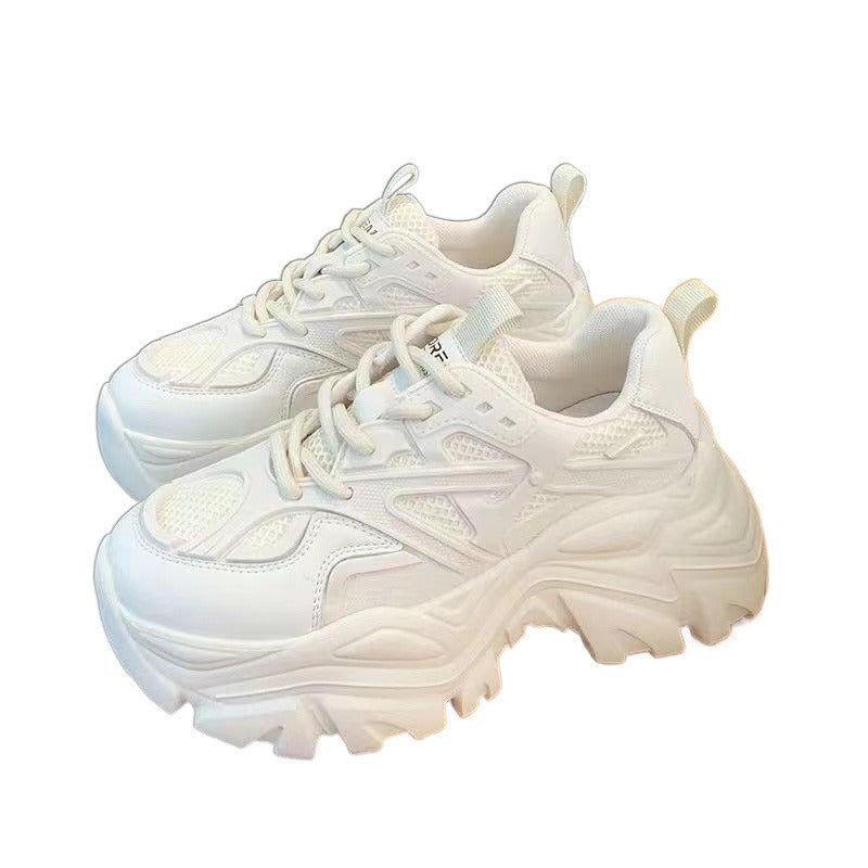Damen Sportliche chunky Sneakers mit rutschfester Sohle und atmungsaktiver Mesh-Oberfläche EB