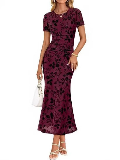 Damen Maxikleid mit floralen Stickereien EB