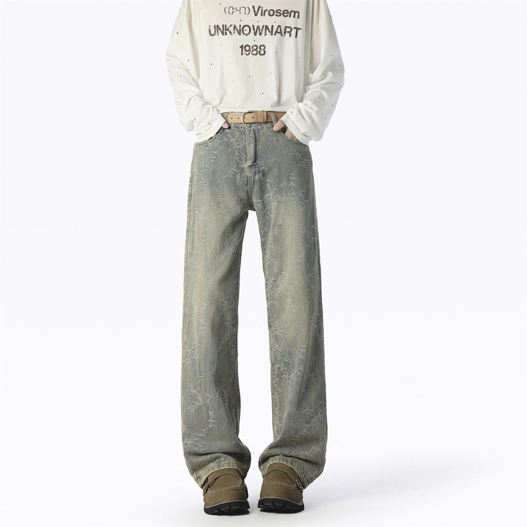 Herren Weite Jeans mit einzigartigem Muster und hohem Tragekomfort EB