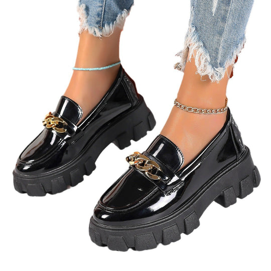 Damen Chunky Loafers mit modischer Kettenapplikation EB