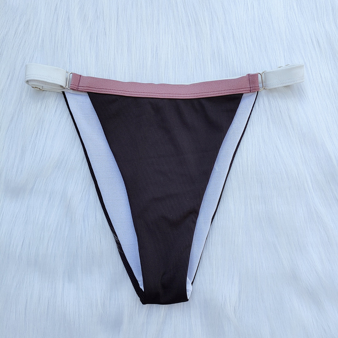Damen Sport-Bikini-Set mit Reißverschluss und farblich abgesetzten Details EB