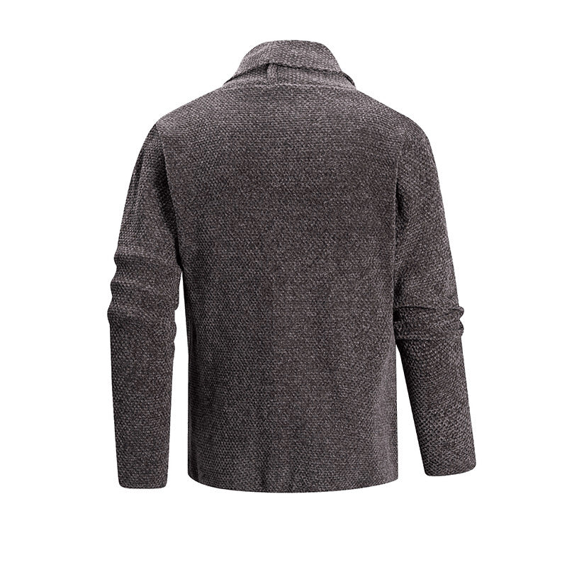 Herren nan offener Strickmantel mit weitem Fallendem Schalkragen und aufgesetzten Eingrifftaschen EB