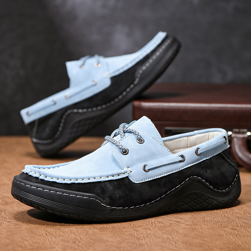 Herren Freizeit Leder Schuhe mit Wasserabweisender Sohle EB