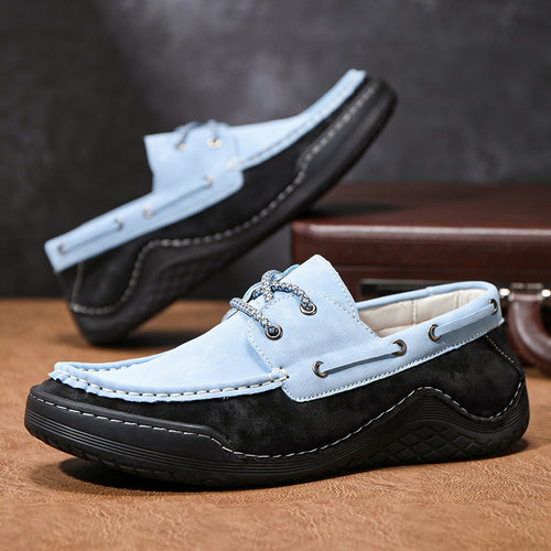 Herren Freizeit Leder Schuhe mit Wasserabweisender Sohle EB