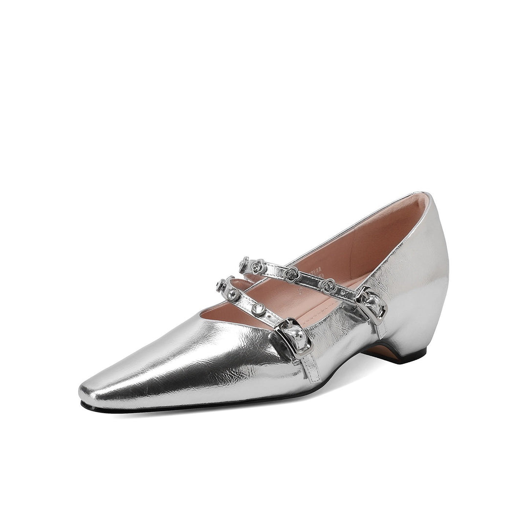Damen elegante Slingback-Pumps mit funkelndem Riemen EB
