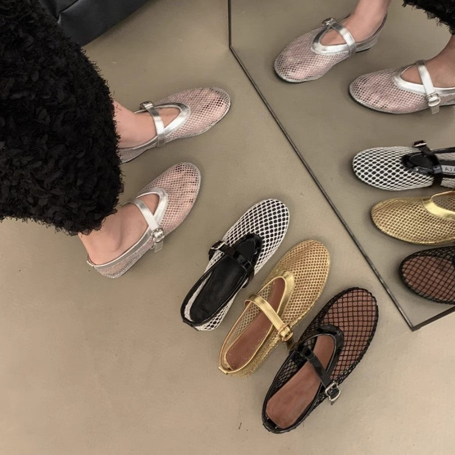 Damen Mesh-Slipper mit verstellbarem Riemen EB