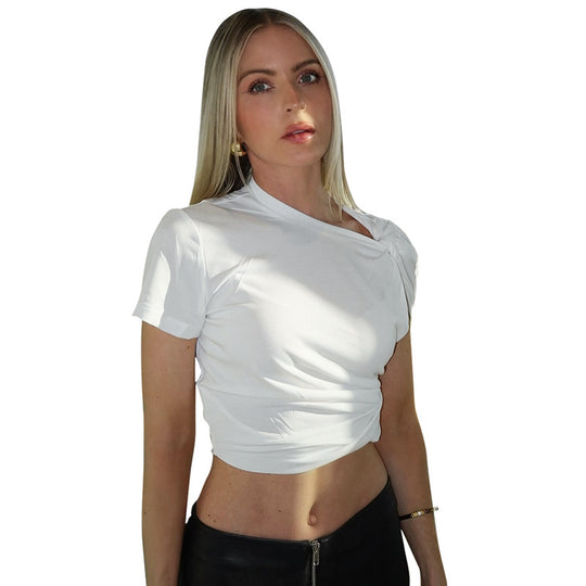 Damen Kurzarm Cropped Top EB