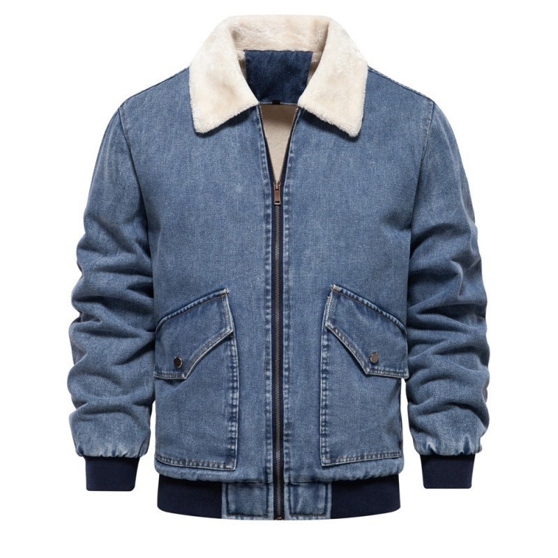 Herren Jeansjacke mit Fleecefutter und praktischen Taschen EB
