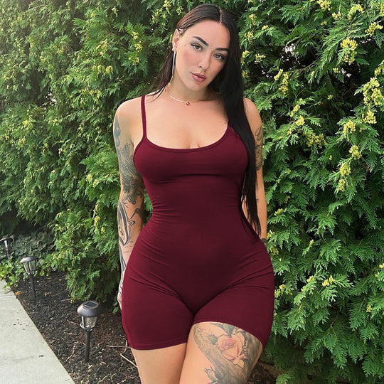 Damen Bodysuit mit schmalem Schnitt und feinen Spaghetti-Trägern EB