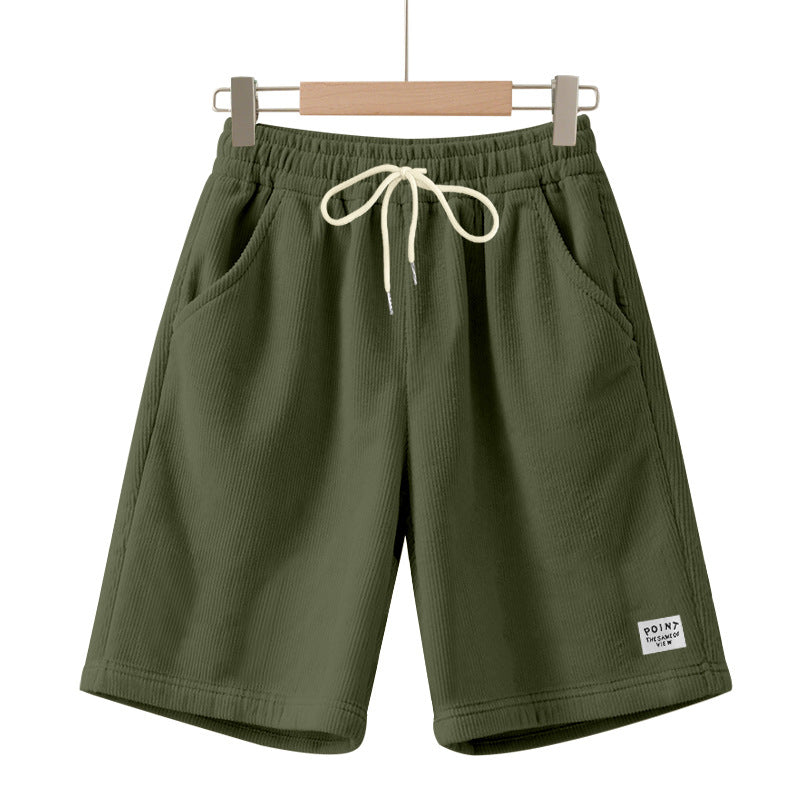 Herren nan knielange Lounge-Shorts im Rippenstrukturjersey mit elastischem Kordelzugbund und aufgesetzten Eingrifftaschen EB