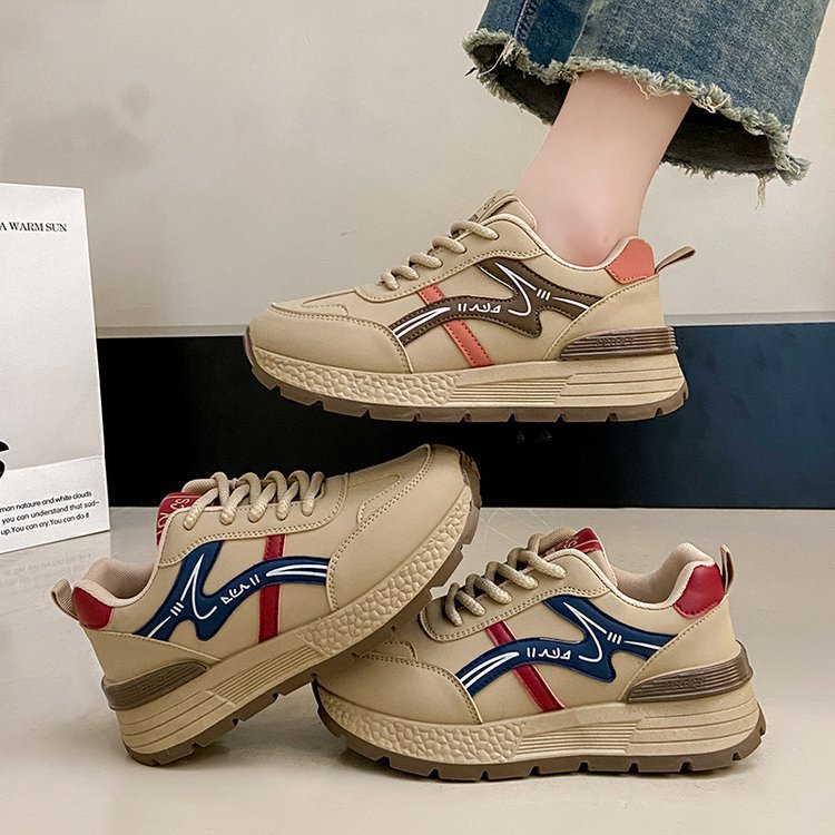 Damen modische Sneakers mit dicker Laufsohle und innovativer Fußbetttechnologie EB