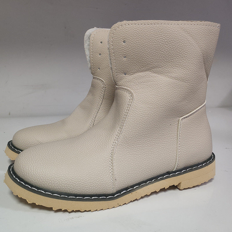 Damen Freizeit-Stiefel aus weichem Leder mit verstellbarem Schnürsystem EB
