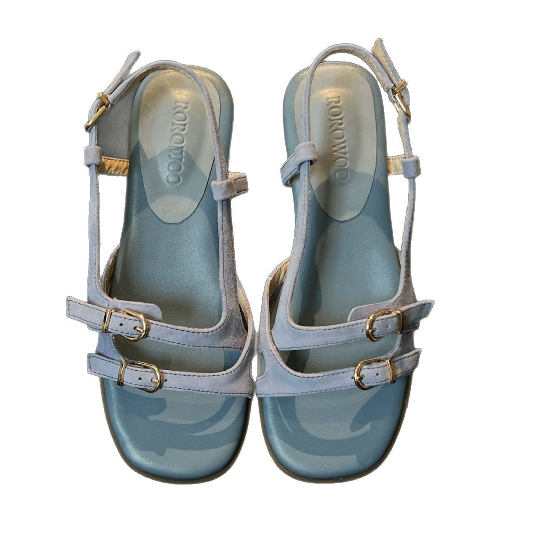 Damen Riemchen-Sandalen mit komfortablem Fußbett und modischem Schnallen-Design EB