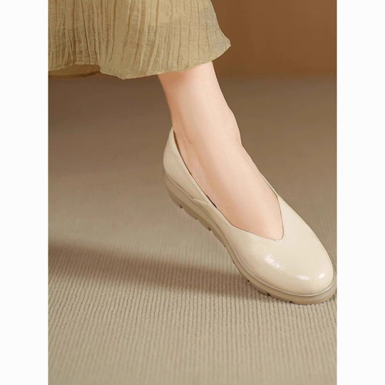Damen bequeme Slip-On Ballerinas mit modischem Plateau EB