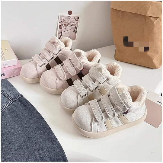 Damen Warmfutter Sneakers mit Klettverschluss EB