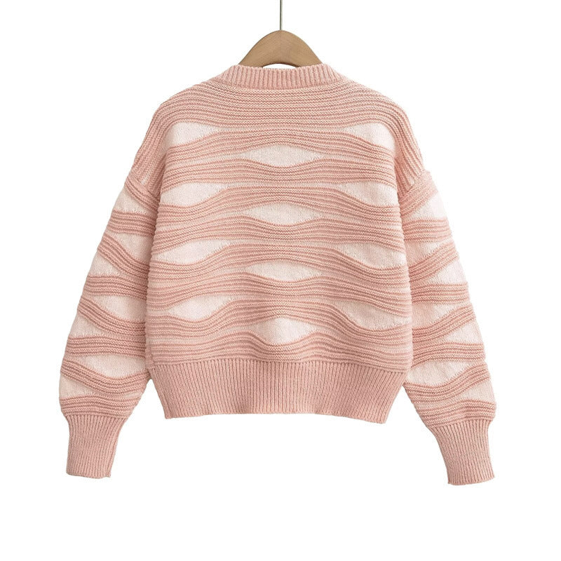 Damen Strickjacke mit strukturiertem Muster und hochwertigen Holzknöpfen EB