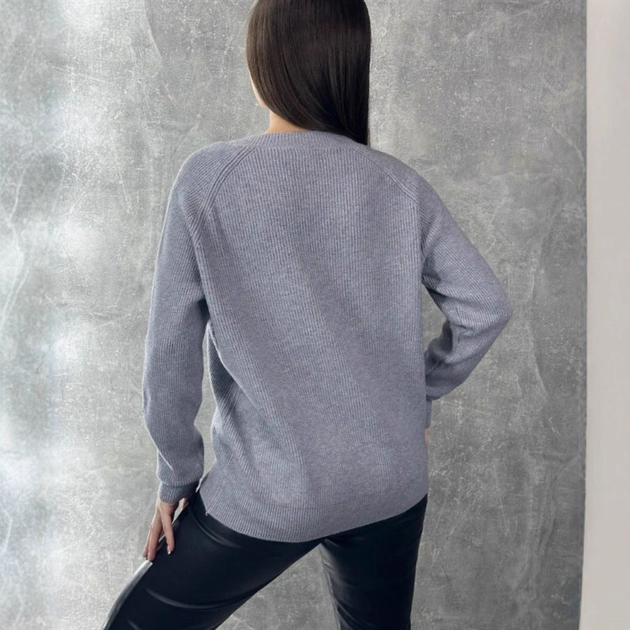 Damen V-Ausschnitt Pullover EB
