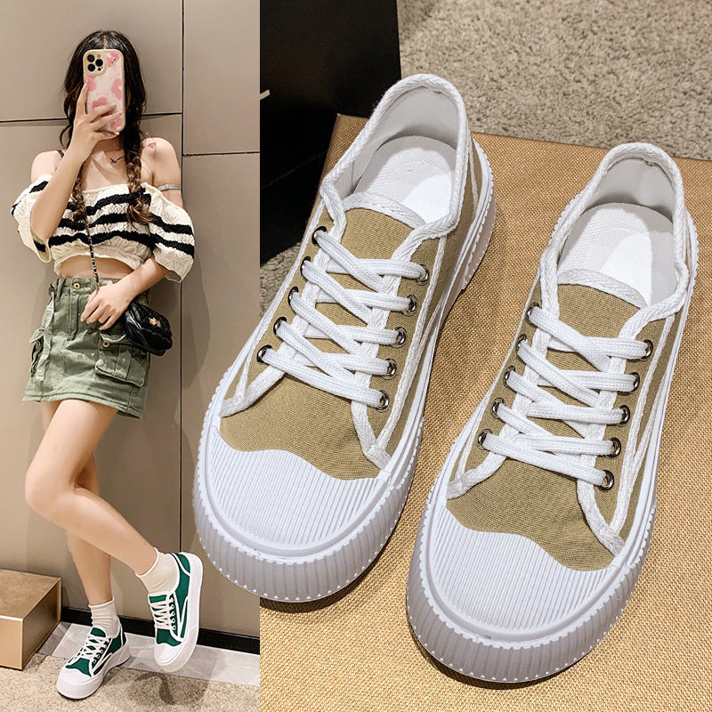 Damen Modische Sneakers mit erhöhtem Sohlenprofil und stylischem Design EB