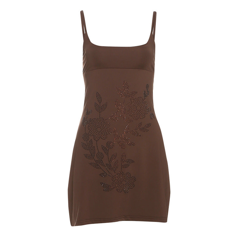 Damen Freizeitkleid mit floralen Strass-Details EB
