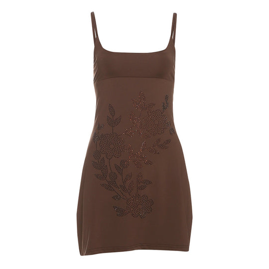 Damen Freizeitkleid mit floralen Strass-Details EB
