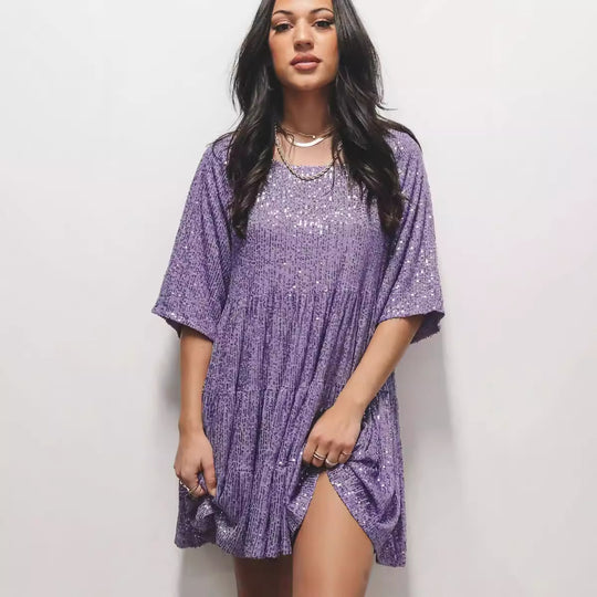 Damen Glitzerndes Kurzkleid EB