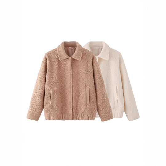 Damen strapazierfähige und kuschelige Teddyjacke mit elastischem Bund EB