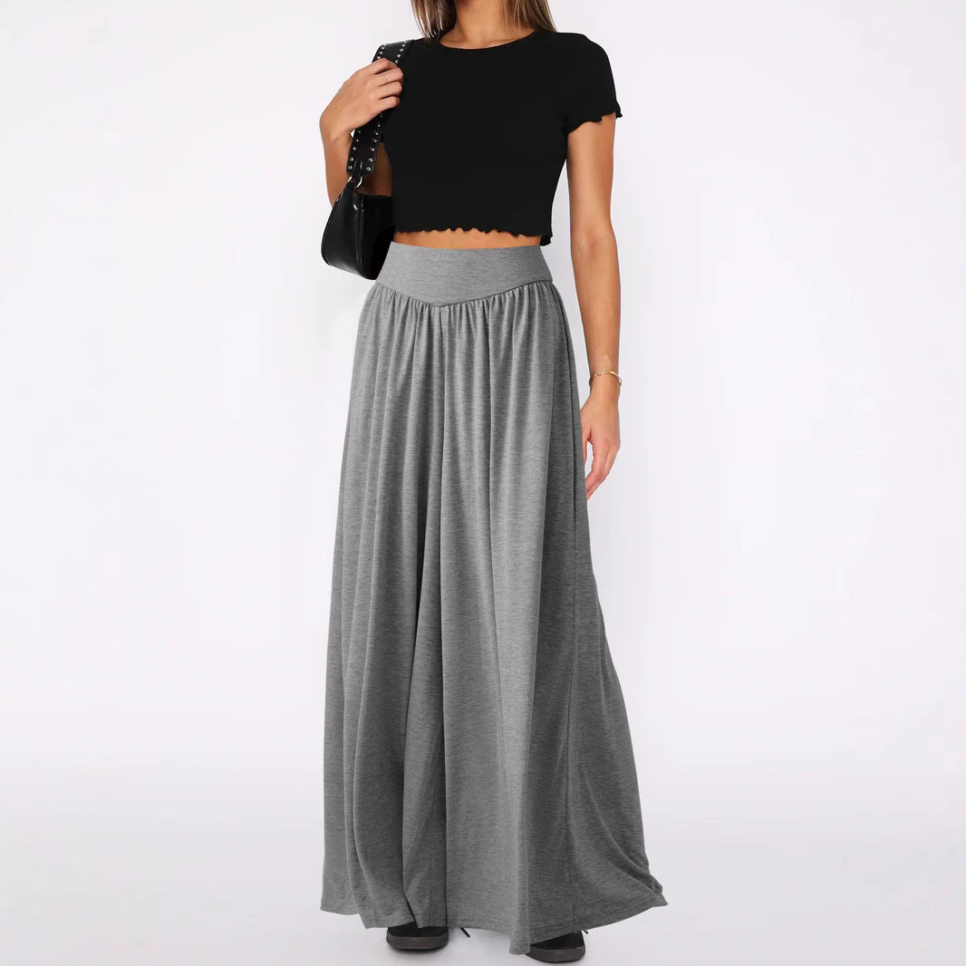 Damen weite Jersey-Hose mit hohem Bund EB